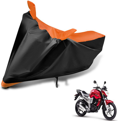Auto Hub Two Wheeler Cover for Yamaha(FZ, Black, Orange)