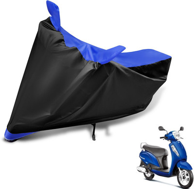 MOCKHE Two Wheeler Cover for Suzuki(Access 125, Black, Blue)