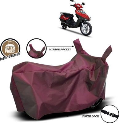 SEBONGO Waterproof Two Wheeler Cover for Hero(Electric Flash, Maroon)