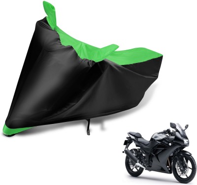 MOCKHE Two Wheeler Cover for Kawasaki(Ninja 250, Black, Green)