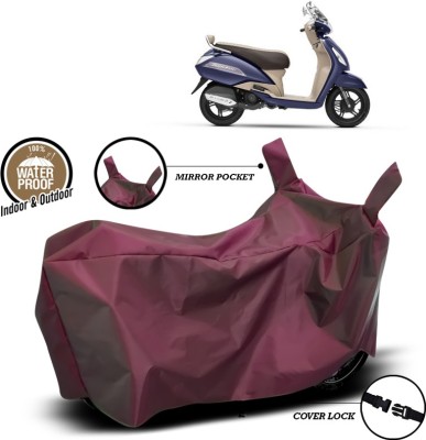 SEBONGO Waterproof Two Wheeler Cover for TVS(Jupiter, Maroon)