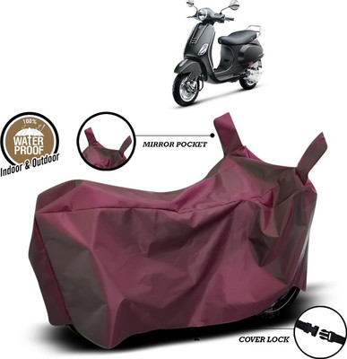SEBONGO Waterproof Two Wheeler Cover for Vespa(Vespa VXL 125, Maroon)