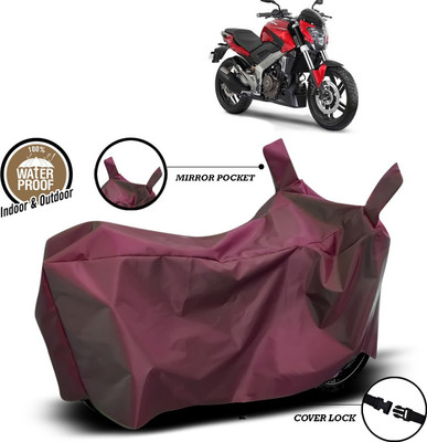 SEBONGO Waterproof Two Wheeler Cover for Bajaj(Pulsar, Maroon)
