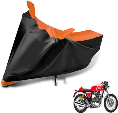 Auto Hub Two Wheeler Cover for Royal Enfield(Continental GT, Black, Orange)