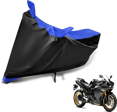 Auto Hub Two Wheeler Cover for Yamaha(YZF R1, Black, Blue)