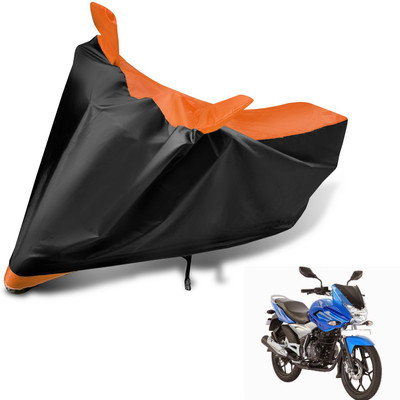 Auto Hub Two Wheeler Cover for Bajaj(Discover 150 f, Black, Orange)