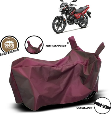 SEBONGO Waterproof Two Wheeler Cover for Hero(Glamour, Maroon)