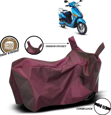 ANTHUB Waterproof Two Wheeler Cover for Hero(Electric Optima, Maroon)
