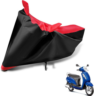 Auto Hub Two Wheeler Cover for Suzuki(Access 125, Black, Red)