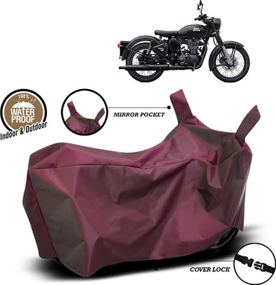 ANTHUB Waterproof Two Wheeler Cover for Royal Enfield(Classic 500, Maroon)