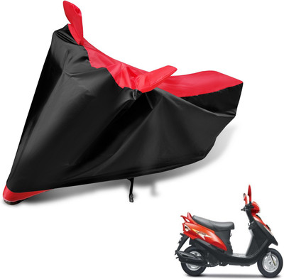 MOCKHE Two Wheeler Cover for Mahindra(Flyte, Black, Red)