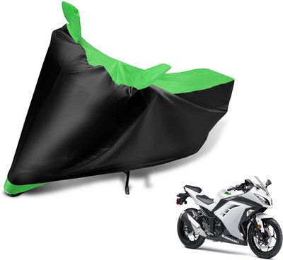 Auto Hub Two Wheeler Cover for Kawasaki(Ninja 300, Black, Green)