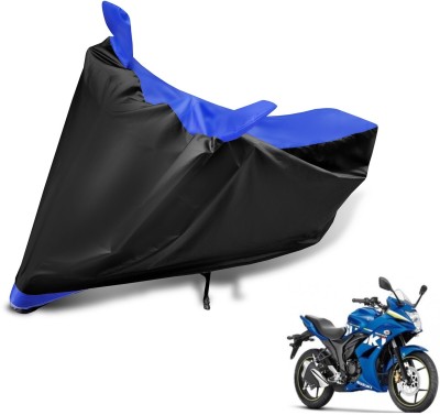 Auto Hub Two Wheeler Cover for Suzuki(Gixxer SF, Black, Blue)