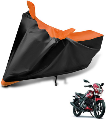 Auto Hub Two Wheeler Cover for TVS(Flame SR125, Black, Orange)