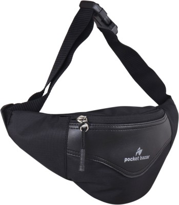 pocket bazar Black Waist Bag Waist Bag(Black)