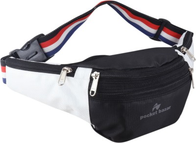 pocket bazar Waist Bag Multicolor Stylish Waist Bag Waist Bag(Black, White)