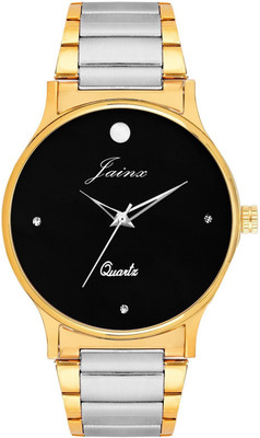 JAINX Black Dial Golden Premium Analog Watch  - For Men