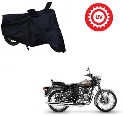 Atulit enterprises Two Wheeler Cover for Royal Enfield(Bullet 500, Black)