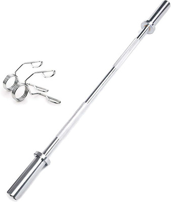 YMD 4FT Straight Olympic Weight Lifting Bar(Silver)