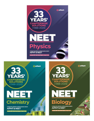 33 Year's Chapterwise Solutions NEET Physics , Chemistry & Biology 2021 (Set of 3 Books)(Paperback, Arihant Experts)