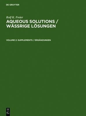 Supplements / Ergaenzungen(English, Hardcover, Freier Rolf K.)