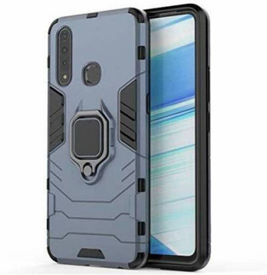 Maple Leaf creation Bumper Case for Maple Leaf Creation Tough Armor| Ring Holder & Kickstand in-Built for Samsung Galaxy M01 Blue(Blue, Ring Case)