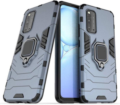 Maple Leaf creation Bumper Case for Maple Leaf Creation Tough Armor| Ring Holder & Kickstand in-Built for Vivo V19 Blue(Blue, Ring Case)