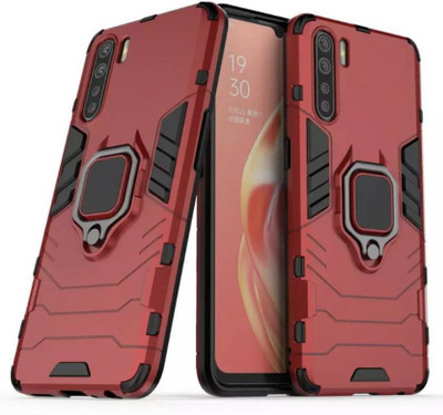 Maple Leaf creation Bumper Case for Maple Leaf Creation Tough Armor| Ring Holder & Kickstand in-Built for Oppo F15 Red(Red, Ring Case)