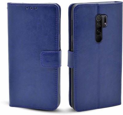 Kolorfame Flip Cover for Redmi 9 Prime PU Leather Wallet Flip Case for Redmi 9 Prime(Blue, Dual Protection, Pack of: 1)