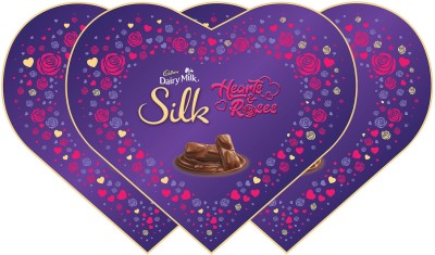 Cadbury Dairy Milk Silk Valentines Heart Shaped Gift Box, 324g (Pack of 3) Bars(3 x 324 g)