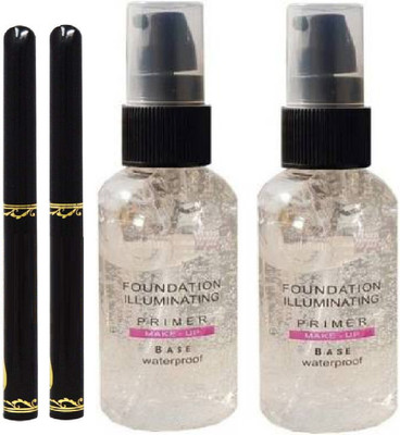 BTNT HIGH DEFINITION FOUNDATION ILLUMINATING MAKEUP BASE PRIMER WITH Long Lasting Extra Black Waterproof Kajal(4 Items in the set)
