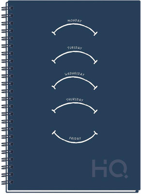 NAVNEET HQ Case Bound Note Book U.V Wiro Corporate Edge Book A5 Notebook Single Line 192 Pages(Blue)