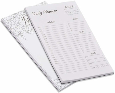 PAPERLLA Daily Planner & Doodling Writing Note pad Pack of 2 to Do List Pocket-size Diary RULED 50 Pages(White, Pack of 2)