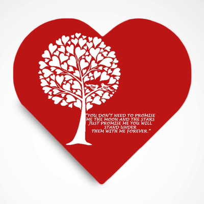 DI-KRAFT Heart shape tree print valentine day gift diary A6 Diary unruled 150 Pages(Red5)