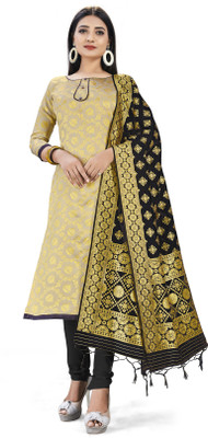 manvaa Silk Blend Self Design Salwar Suit Material