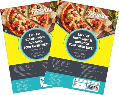 Freshee Food Wrapping Paper 500Pre Cut Sheets Non-Stick Food Paper Organic Baking Paper Parchment Paper(Pack of 2, 0.31 m)