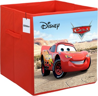 Billion Designer Disney Cars Print Non Woven Fabric Foldable Large Size Cloth Storage Box Toy,Books Wardrobe Organiser Cube With Handle Billion02324(Red)