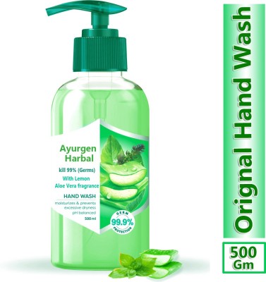 Ayurgen Herbals Skincare Original Hand Wash Pump Dispenser Hand Wash Bottle(500 g)