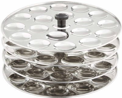 Dynore Dynore Stainless Steel Mini Idli 4 Plate Stand/Maker/Pot (Silver) Induction Idli Maker(4 Plates , 72 Idlis )