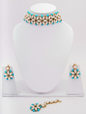 AARIKAARI Alloy Blue Jewellery Set(Pack of 1)