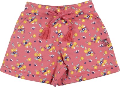 Plum Tree Short For Girls Casual Printed Pure Cotton(Orange, Pack of 1)