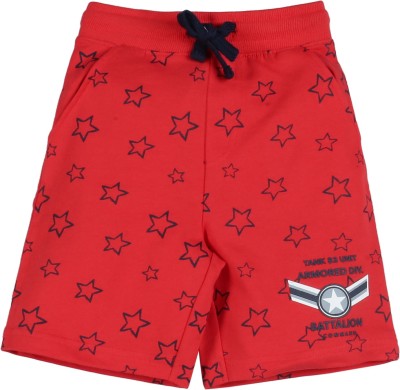 Plum Tree Short For Boys Casual Printed Pure Cotton(Red, Pack of 1)