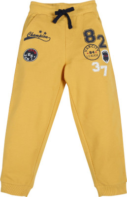 Plum Tree Track Pant For Boys(Yellow, Pack of 1)