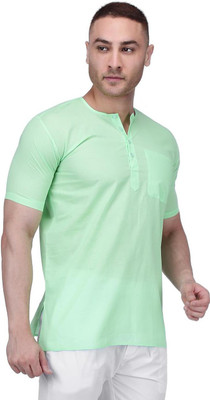 Rajubhai Hargovindas Men Solid Straight Kurta(Green)