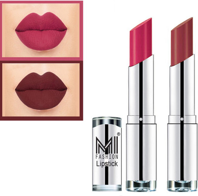 MI FASHION Cr�me Matte Lipsticks Set for Professionals Combo of 2 Code no 282(Magenta, Brown, 7 g)