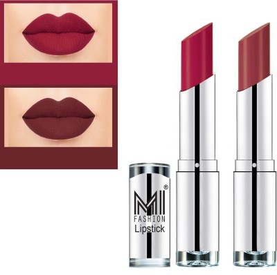 MI FASHION Cr�me Matte Lipsticks Set for Professionals Combo of 2 Code no 325(Red, Brown, 7 g)