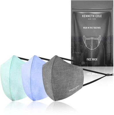 Kenneth Cole Unisex Multicolour Pack Of 3 Anti Pollution Anti Heat Anti Dust Mask Multilayer Reusable Outdoor Face Mask KCLINENMLTPO3 Reusable, Washable Cloth Mask With Melt Blown Fabric Layer(Free Size, Pack of 3)