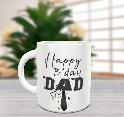 BlueBells Gifting happy birthday papa mug Ceramic Coffee Mug(325 ml)