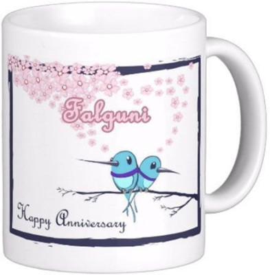 Exocticaa Happy Anniversary Falguni Wish 83 Ceramic Coffee Mug(330 ml)