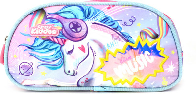 smily kiddos 1 unicorn Art Polyester Pencil Box(Set of 1, Purple)